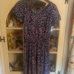 Talbots Purple and Black Midi Dress LP